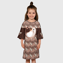 Платье клеш для девочки Котики 2023, цвет: 3D-принт — фото 2