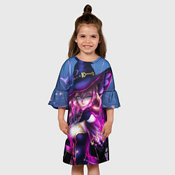 Платье клеш для девочки Genshin Impact Лиза, цвет: 3D-принт — фото 2