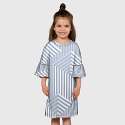 Платье клеш для девочки Строгий геометрический узор, цвет: 3D-принт — фото 2