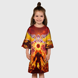 Платье клеш для девочки Doom в аду, цвет: 3D-принт — фото 2