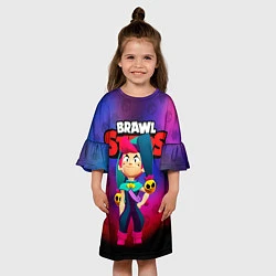 Платье клеш для девочки Честер Бравл старс, цвет: 3D-принт — фото 2
