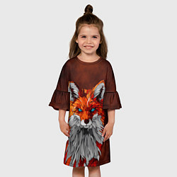 Платье клеш для девочки Голубоглазая лиса, цвет: 3D-принт — фото 2