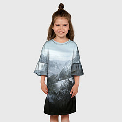 Платье клеш для девочки Природа Скайрима, цвет: 3D-принт — фото 2