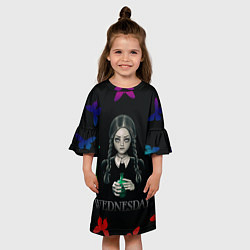 Платье клеш для девочки Wednesday - butterflies, цвет: 3D-принт — фото 2