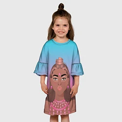 Платье клеш для девочки Девушка с фестиваля коачелла, цвет: 3D-принт — фото 2