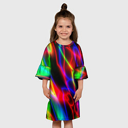 Платье клеш для девочки Цветной каламбур, цвет: 3D-принт — фото 2