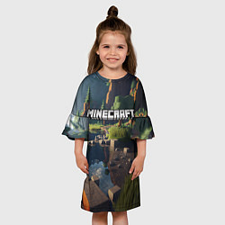 Платье клеш для девочки Minecraft real life, цвет: 3D-принт — фото 2