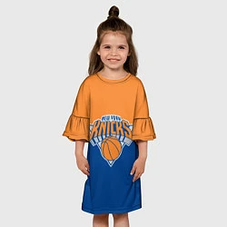 Платье клеш для девочки Нью-Йорк Никс НБА, цвет: 3D-принт — фото 2