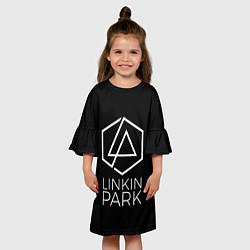 Платье клеш для девочки Linkin Park текст песни In the End, цвет: 3D-принт — фото 2