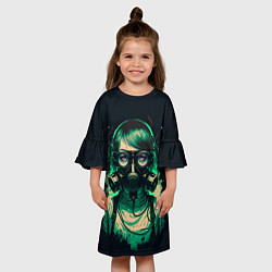 Платье клеш для девочки Girl in Gasmask, цвет: 3D-принт — фото 2