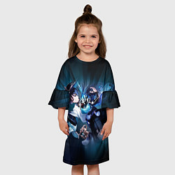 Платье клеш для девочки Странник Скарамучча перерождение в анемо, цвет: 3D-принт — фото 2