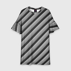 Платье клеш для девочки Полоса объемная, цвет: 3D-принт
