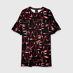 Платье клеш для девочки Love паттерн, цвет: 3D-принт