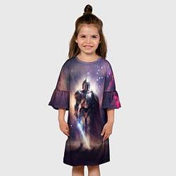 Платье клеш для девочки Космический рыцарь, цвет: 3D-принт — фото 2