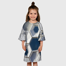 Платье клеш для девочки Кубический мир, цвет: 3D-принт — фото 2