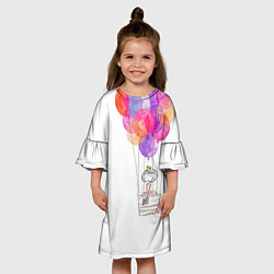 Платье клеш для девочки Улётная принцесса, цвет: 3D-принт — фото 2