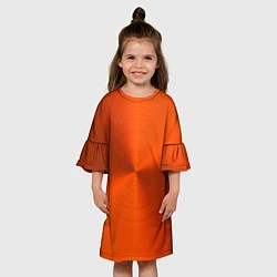 Платье клеш для девочки Оранжевый волнообразный дисковый узор, цвет: 3D-принт — фото 2