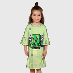 Платье клеш для девочки Милашка криппер на кубическом фоне, цвет: 3D-принт — фото 2