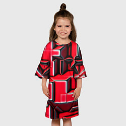 Платье клеш для девочки Блоки узорная геометрия, цвет: 3D-принт — фото 2