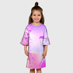Платье клеш для девочки Ateez mini logo, цвет: 3D-принт — фото 2