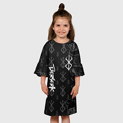 Платье клеш для девочки Берсерк черные волки, цвет: 3D-принт — фото 2