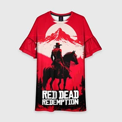 Платье клеш для девочки Red Dead Redemption, mountain, цвет: 3D-принт