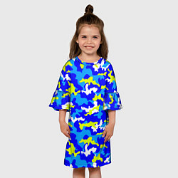 Платье клеш для девочки Камуфляж яркое лето, цвет: 3D-принт — фото 2