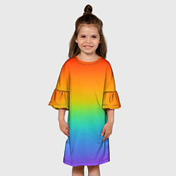 Платье клеш для девочки Я радуга, цвет: 3D-принт — фото 2