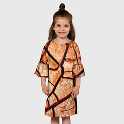 Платье клеш для девочки Треснувшая земля, цвет: 3D-принт — фото 2