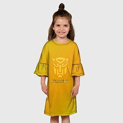 Платье клеш для девочки Bumblebee градиент, цвет: 3D-принт — фото 2