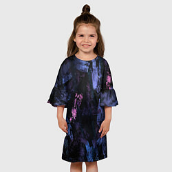 Платье клеш для девочки Неоновые пятна краской, цвет: 3D-принт — фото 2