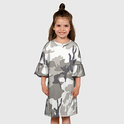 Платье клеш для девочки Арктический камуфляж, цвет: 3D-принт — фото 2
