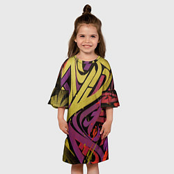 Платье клеш для девочки Calligraphic style, цвет: 3D-принт — фото 2