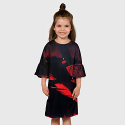 Платье клеш для девочки Пикирующие вороны, цвет: 3D-принт — фото 2