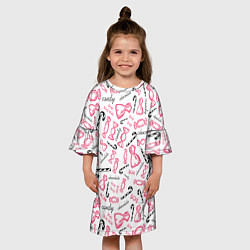Платье клеш для девочки Сладкая жизнь в розовом цвете, цвет: 3D-принт — фото 2