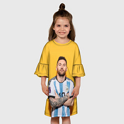 Платье клеш для девочки Lionel Messi 10, цвет: 3D-принт — фото 2