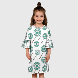 Платье клеш для девочки Узор из абстрактных цветов, цвет: 3D-принт — фото 2