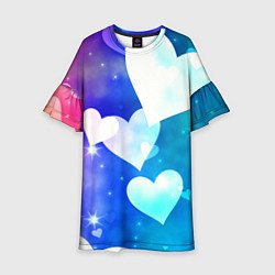 Платье клеш для девочки Dreamy Hearts Multicolor, цвет: 3D-принт