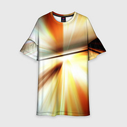 Платье клеш для девочки Абстрактные светлые лучи из тени, цвет: 3D-принт