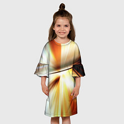 Платье клеш для девочки Абстрактные светлые лучи из тени, цвет: 3D-принт — фото 2