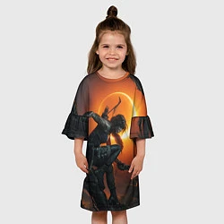 Платье клеш для девочки Lara Croft, цвет: 3D-принт — фото 2