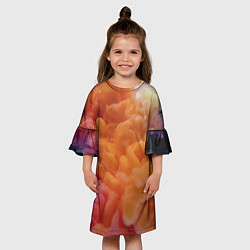 Платье клеш для девочки Разноцветный дым сгустки, цвет: 3D-принт — фото 2