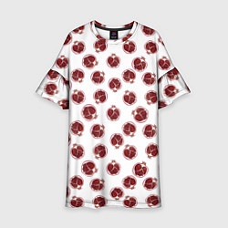 Платье клеш для девочки Гранаты на белом - паттерн, цвет: 3D-принт