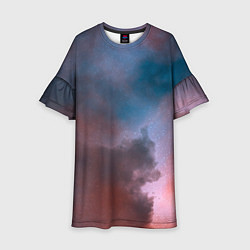 Платье клеш для девочки Сплетение двух космических сияний, цвет: 3D-принт