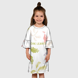 Платье клеш для девочки Oak leaves, цвет: 3D-принт — фото 2