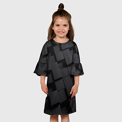 Платье клеш для девочки Металлические плитки хром, цвет: 3D-принт — фото 2