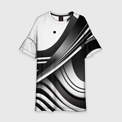 Платье клеш для девочки Разводы, цвет: 3D-принт