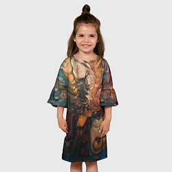 Платье клеш для девочки Иллюстрация нейросети в стиле флюид арта, цвет: 3D-принт — фото 2