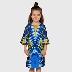 Платье клеш для девочки Tie dye стиль хиппи, цвет: 3D-принт — фото 2