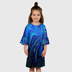 Платье клеш для девочки Blurred colors, цвет: 3D-принт — фото 2